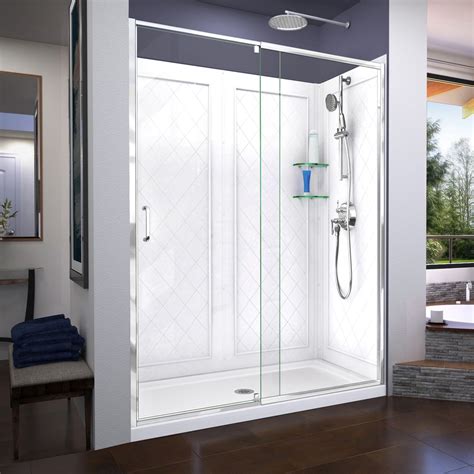 Dreamline Flex 3 Piece Alcove Shower Kit Common 60 In X 36 In Actual 60 In X 36 In At