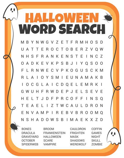 Easy Halloween Word Search Free Printable Word Search Printable Free
