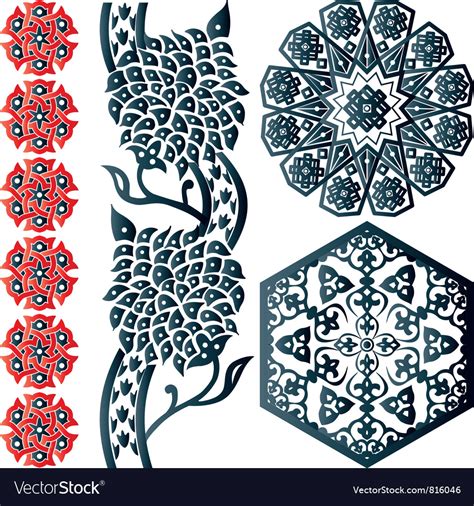 Floral Islamic Ornaments Royalty Free Vector Image