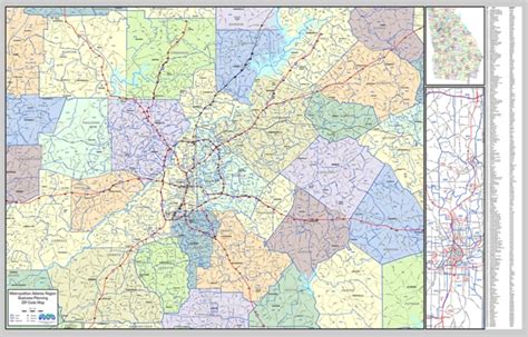 Wall Map Metro Atlanta Region Laminated