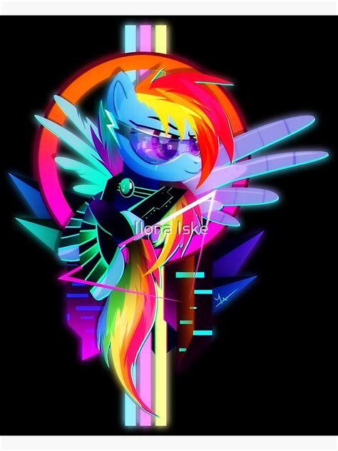 Synthwave Rainbow Dash Premium Matte Vertical Poster