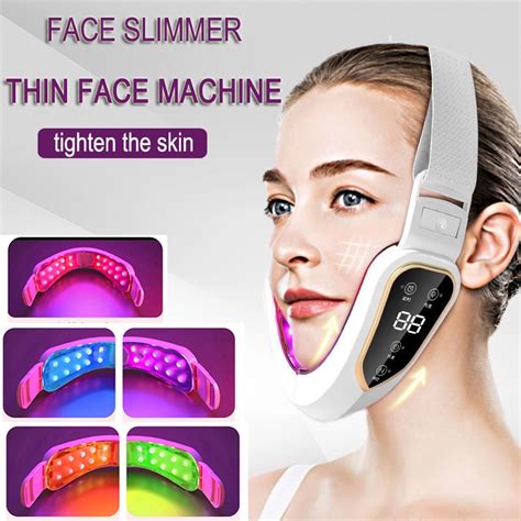 facial lifting device led photon therapy facial slimming vibration massager double chin v face