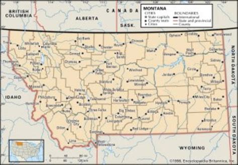 Land Ownership Maps Montana Tourist Map Of English