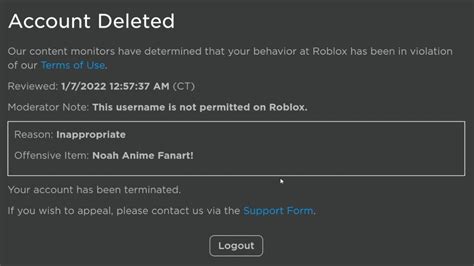 My Roblox Account Has Been Terminated Youtube