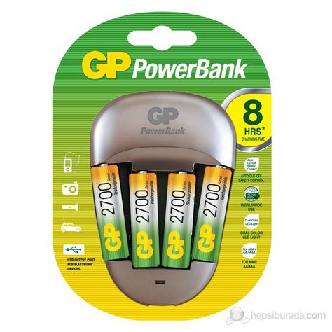 Gp Powerbank Quick 3 Pil Şarj Cihazı Gp2700 Şarjlı Kalem Pil Fiyatı