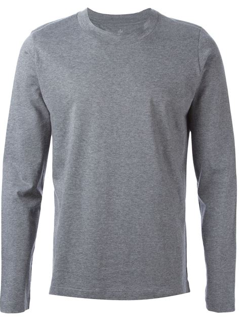 Eleventy Long Sleeve T Shirt In Gray For Men Grey Lyst