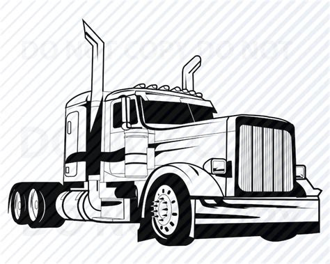 Semi Truck Svg Files For Cricut Vector Images Silhouette Mack Etsy