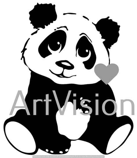 Vectorsvg Panda Silhouette Cut Files For Silhouette And Etsy