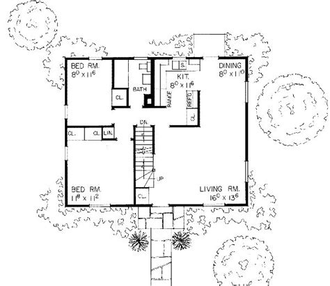Colonial Style House Plan 4 Beds 2 Baths 1344 Sq Ft Plan 72 294 In