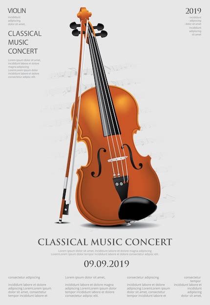 Free Vector The Classical Music Concept Poster Violin Illustration