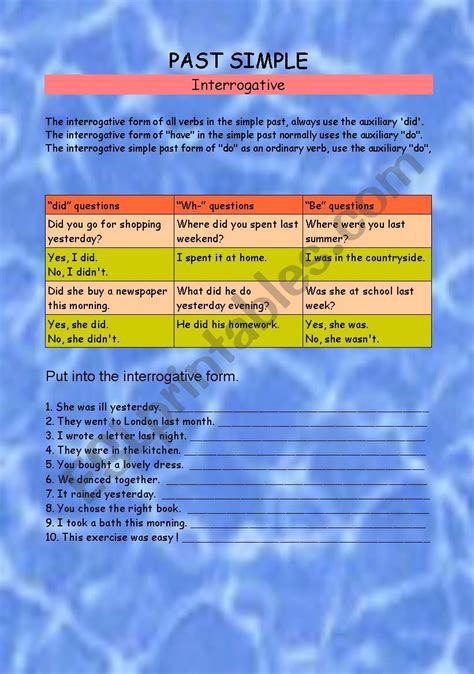 Past Simple Interrogative Form Vrogue Co