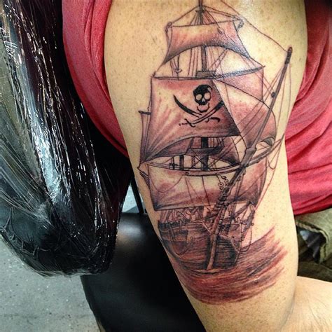 85 Striking Pirate Ship Tattoo Designs Bonding With Masters Of The Seas