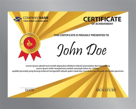 Premium Vector Gold Certificate