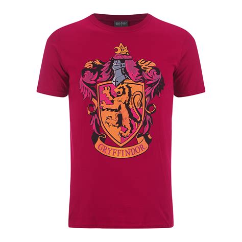 Harry Potter Mens Gryffindor Shield T Shirt Red Merchandise Zavvi