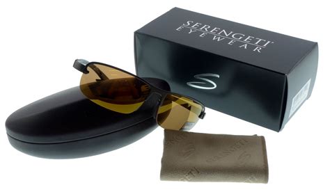 Serengeti Strato Titanium Sunglasses Satin Brown Frame Drivers Gold Polarized Photochromic Lens