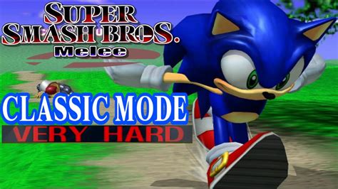 Super Smash Bros Melee Classic Mode Gameplay With Sonic Very Hard