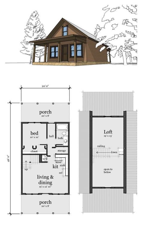 Upper floor is suppose to have two bedrooms with bath. New One Bedroom House Plans Loft - New Home Plans Design