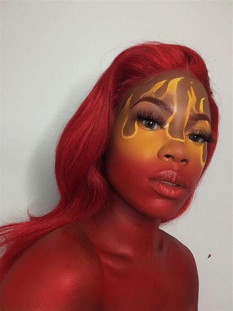 Pin By Alaia Chantell On Makeup Ideas In 2021 Fire Makeup Halloween