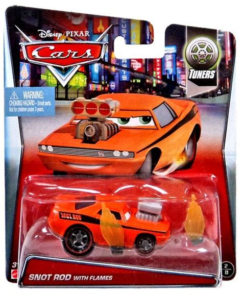 Disney Pixar Cars Snot Rod 155 Diecast Car 28 With Flames Mattel Toys
