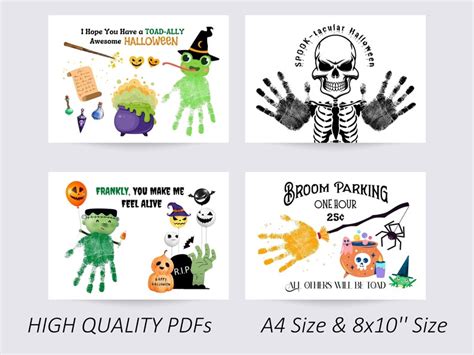 Halloween Handprint Footprint Fingerprint Craft Bundle Etsy