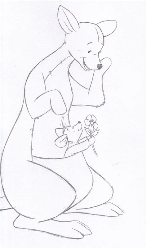 I am very satisfied with the drawing. hand drawn kanga and roo | Winnie the pooh drawing, Easy ...
