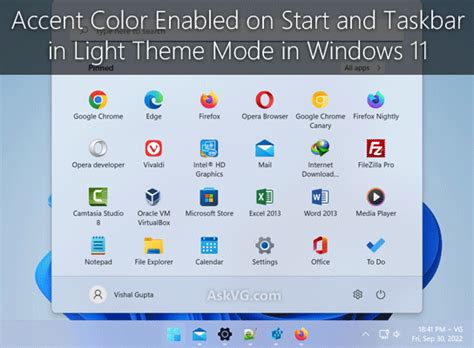 Tip Enable Accent Color On Start And Taskbar In Light Theme Mode In