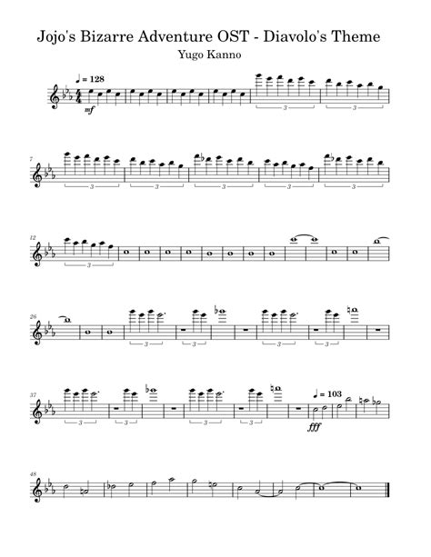 Jojos Bizarre Adventure Ost Diavolos Theme Sheet Music For Flute