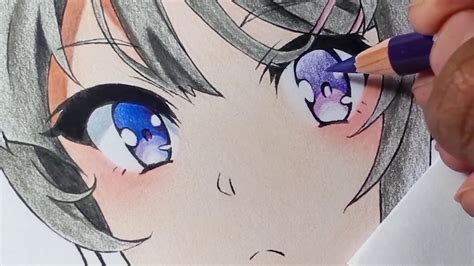 Anime Girl Eyes Drawing With Color