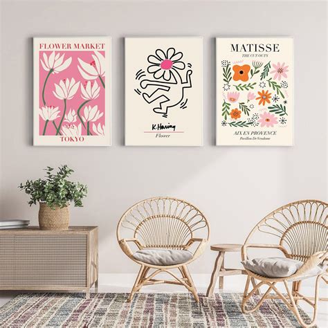 Set Of 3 Prints Matisse Print Matisse Cutout Flower Market Etsy