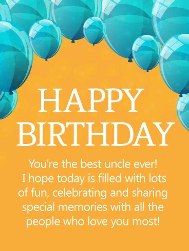 To the Best Uncle - Happy Birthday Wishes Card | Birthday & Greeting