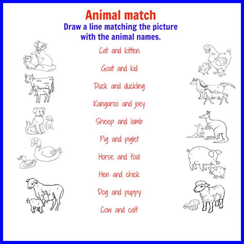 Animal Names Free Printable Kids Activities
