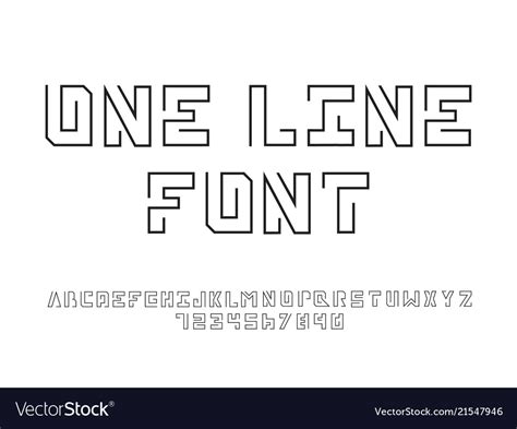 One Line Font Royalty Free Vector Image Vectorstock