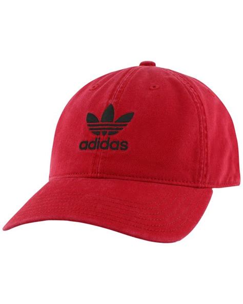 Adidas Originals Relaxed Adjustable Cap In Red For Men Lyst