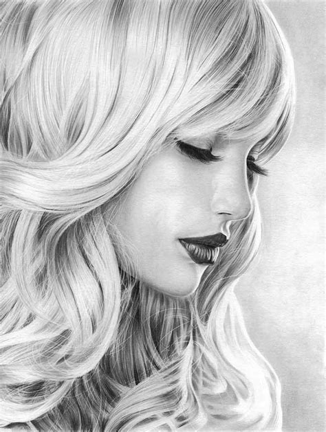 Girl With Long Lashes Pencil Drawing By Artist Sophie Lawson