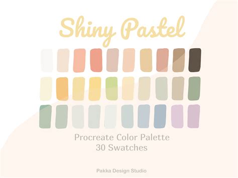 Pastel Beach Inspired Procreate Color Palette Pastel Color Swatches IPad Lettering And