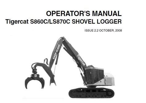 Tigercat S C Ls C Shovel Logger Operators Manual Service