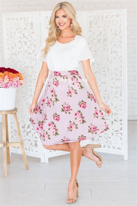 Pretty Pink Striped Floral Modest Skirt Modest Bridesmaids Dresses Modest Dresses And Skirts