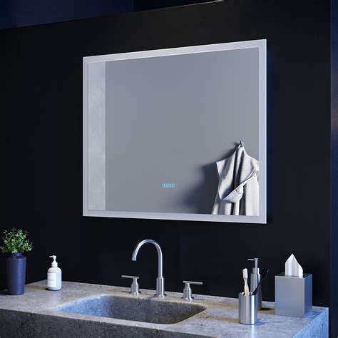 Dimming function wall mounted illuminated mirror switches. 600x500mm LED Illuminated Bathroom Mirror with Shaver ...
