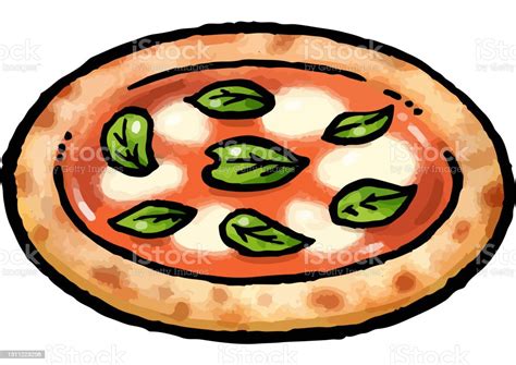 Handdrawn Vector Illustration Material Illustration Of Pizza Margherita