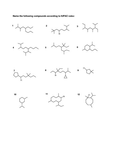 15 Organic Compounds Structure Worksheet
