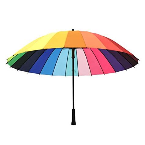 Vowel Rainbow Umbrella Multi Color Rainbow Umbrella Light Weight For Rain And Photography