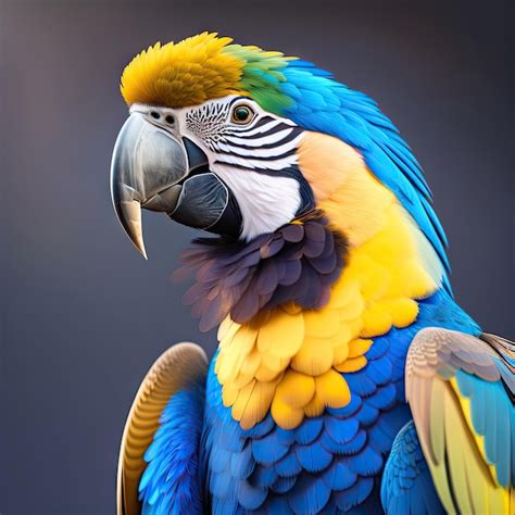 Premium Ai Image Closeup Blue And Yellow Macaw Parrot Beautiful Bird