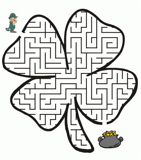 St Patricks Day Maze Printable Games Honey Lime