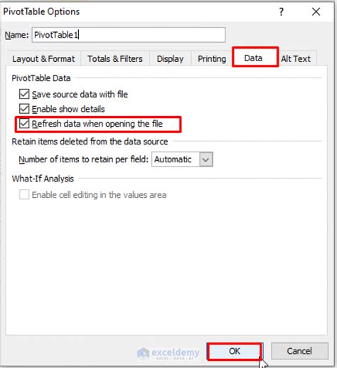 How To Auto Refresh Pivot Table In Excel 2 Methods ExcelDemy