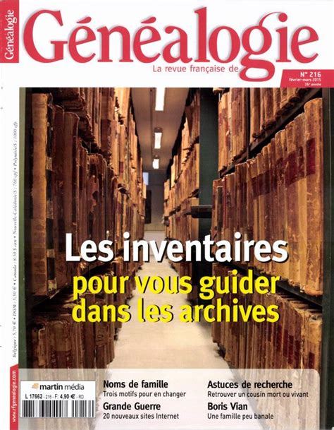 La Revue Française de Généalogie n Abonnement La Revue Française de Généalogie