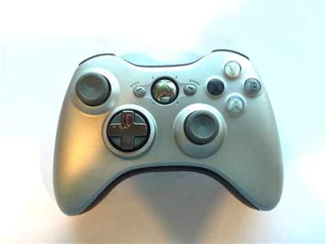Official Microsoft Xbox 360 Wireless Silver Controller Baxtros