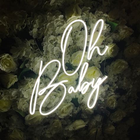 Oh Baby Neon Sign Baby Shower Gender Reveal Custom Party Etsy