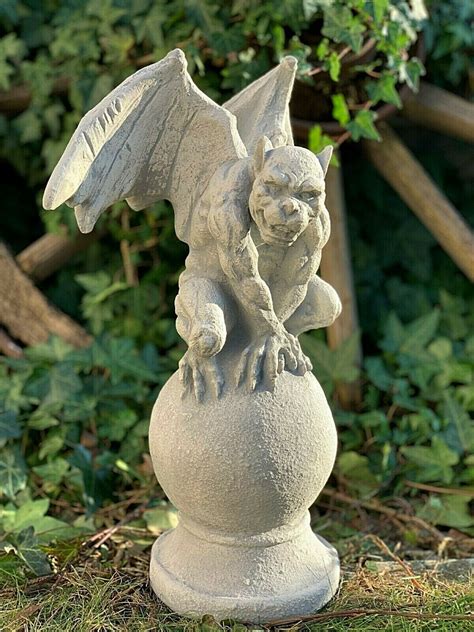 Stone Gargoyle Statue Dragon Sculpture Concrete Gargoyle Devil Etsy Uk