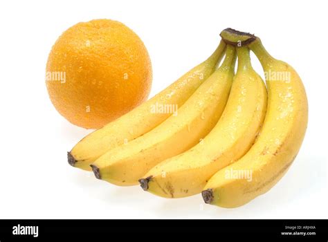 Bananas And Orange Stock Photo Alamy