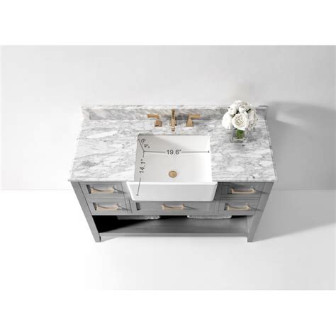 Ancerre Designs Hayley 48 In Sea Cloud Gray Farmhouse Single Sink